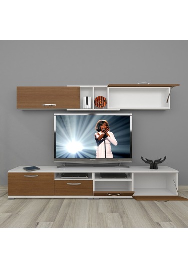 Decoraktiv Eko 5220 Mdf Tv Ünitesi Tv Sehpası Beyaz - Ceviz