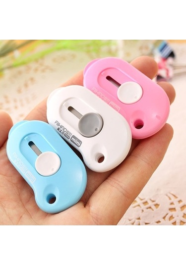 Willowhaven Sevimli Mini Bıçak Kesici Kağıt Jilet Ofis Kırtasiye, Plastik + Alaşım, 10g, Rastgele Renk Diğer