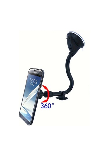 Honeybeeshop Siyah Evrensel Telefon Araba Tutucu Uzun Kol Mobil Stand Destek Braketi Mıknatıslı Montaj