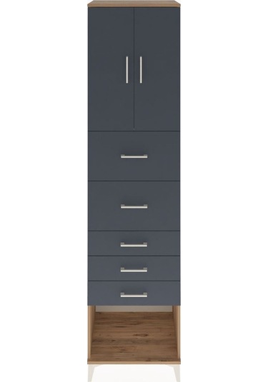 Hyperion Dolap 2 Raflı 5 Çekmeceli 2 Kapaklı 60x44x243 Çam-an... Çam
