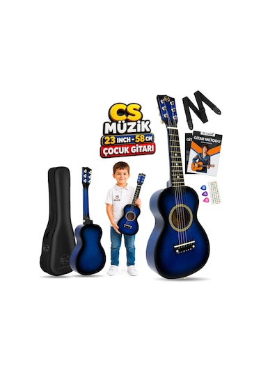 Fourtune Loki T-80BL 6 Telli Mavi Çocuk Gitarı Gerçek Ağaç