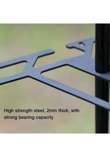 Bloomnest Lu Siyah Taşınabilir Rafı Piknik, Kamp Masa Kase, Hafif Gereçler, Fonksiyonel Destek, Çoklu Bardak Alan, Siyah Sierra Sierra Plakası Siyah