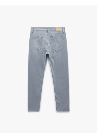 Koton Normal Bel Cepli Slim Fit Jean Pantolon - Brad Jean Gri 6wam40024ıd Gri