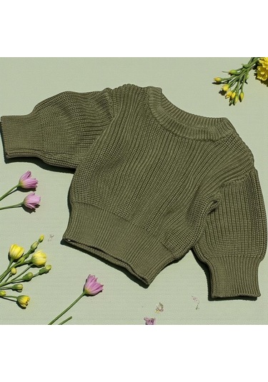 Bisiklet Yaka Basıc Kazak Haki