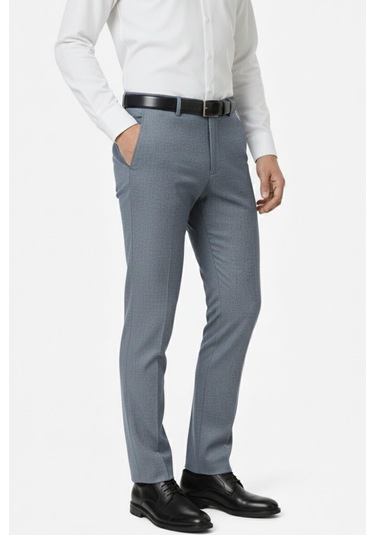Erkek Regular Fit Kumaş Pantolon Likra Kumaş Bgl-st05034 Mavi
