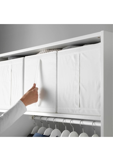 3 Parça Düzenleme Kutu Seti Meridyendukkan Beyaz Renk Baza-gardrop İçi Düzenleyici Hurç 31x55x33 Cm Beyaz