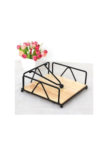 Gümüş Rustik Tarzı Düz Peçete Tutucu Metal Mutfak Kare Kağıt Kutusu Tezgah Masa Kağıt Mendil Dispenseri