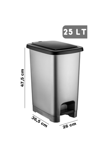 Nandy Home 25 Lt Eco Slim Pedallı Çöp Kovası Antrasit