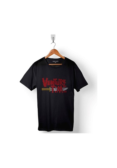 Venture Adventure Tıme Logo Bıçak Baskılı Tişört Unisex T-shirt 001