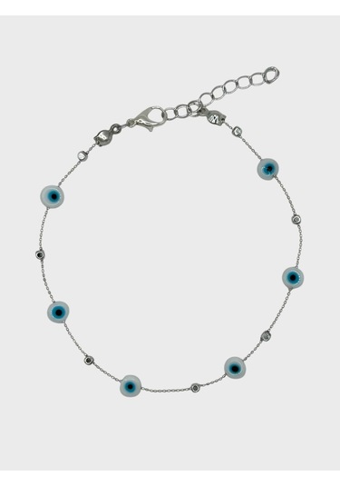 Arnes Jewelry Çelik Nazar Boncuklu Halhal Ar596nes Silver