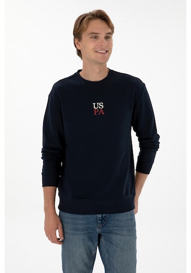 U.S. Polo Assn. Erkek Bisiklet Yaka Comfort Fit Lacivert Basic Sweatshirt 50313760-VR033