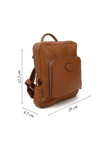 Gönderir Taba Hakiki Deri El Ve Sırt Çantası taba