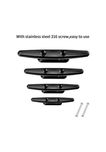 Mufunye Tekne Ve Yat Aksesuarı: Siyah Nilon Tether Cleat, 4-8 İnç Seçenekli, Kaynak Ve İp Tutucu 1 Adet + 2 Vida