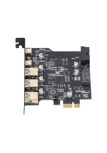 Xindoker Masaüstü Bilgisayarlar İçin Pcıe'den Usb 3.2'ye Genişletme Kartı - 5 Port 3x Usb-a, 2x Usb-c - 20 Gbps Transfer Hızı - Windows Ve Linux Desteği