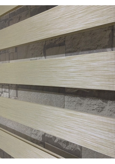 Bambu Krem Renk Zebra Perde (Etekli)