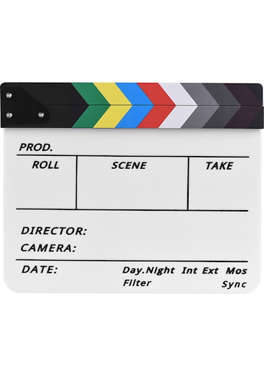 Profesyonel Akrilik Klaket Beyaz Tahta Tv Film Yönetmen Kurgusu Aksiyon Sahnesi Klaket Tahtası Marker Kalemi Silgisi İle
