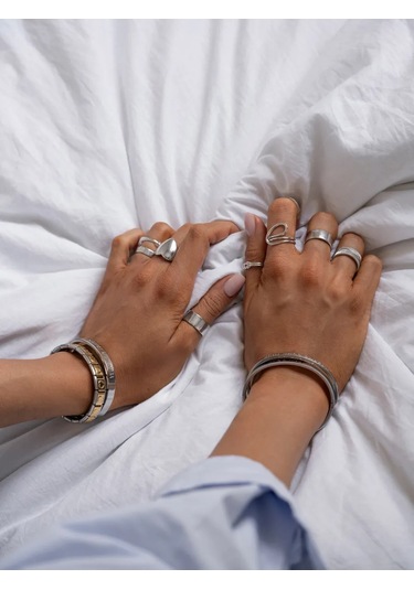 Sılverme 925 Ayar Gümüş Çift Deniz Düğüm Halkası 388928136 Gümüş