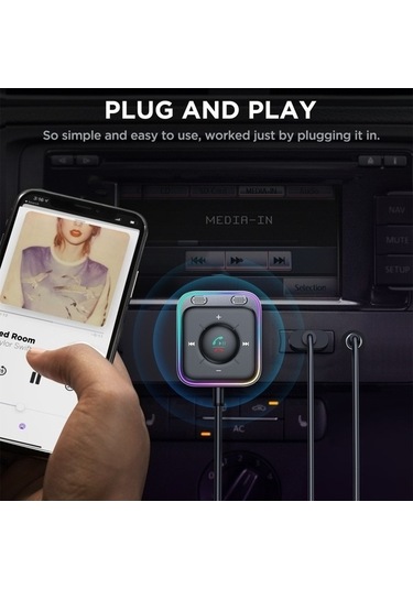 Artfulabode Sones Siyah Kablosuz Jr-cb3 Joyroom Bluetooth Araç Alıcısı 5.3 İy