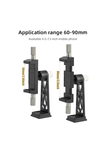 Vkemall Alüminyum Telefon Tutucu 360 Döner 60-90mm Arca Uçlu Tripod Mikrofon Işık Uyumlu