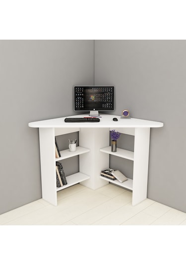 Arnetti Köşe Çalışma Masası Corner Ofis Masası Beyaz