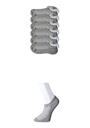 Royaleks Gri Erkek Görünmez Çorap 6 çift