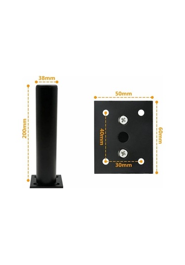 Novahub Yedek Mobilya Ayakları Seti - Siyah Ayarlanabilir Metal Masa Ayakları 20cm Kanepe Dolapları Yatak İçin Vidalar İle -