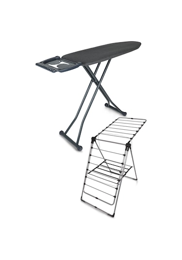 Perilla Silvia Ütü Masası Ironika Kalın Borulu Kurutmalık Set - Antrasit Antrasit