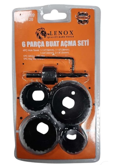 Lenox 6 Parça Buat Delik Açma Seti 32 Mm 38 Mm 44 Mm 54 Mm