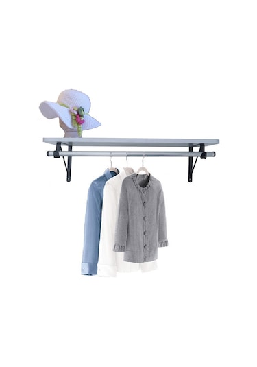 Depolife Duvar Rafı Fortmanto Elbise Askılık Montajlı Askılık Demiri