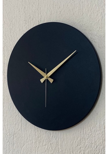 Round Model Modern Metal Sıvama Akar Sessiz Mekanizmalı Duvar Saati 40 40 Cm Siyah