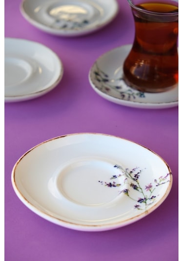 Tabak Evi Pebble Lila Çay Tabağı Takımı 13x11 Cm 6 Parça Pbl06csprs995 Çok Renkli