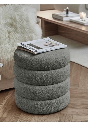 Most Twister Puf 17 Gri Bukle Kumaş Evinize Teslim