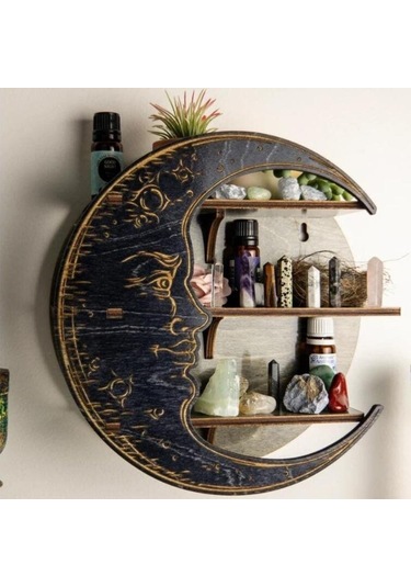 Mor Yeni Vitrin, Duvara Monte, Çok Renkli Depolama Rafı, Yatak Odası Depolama Rafı, Ahşap Ev Eşyaları