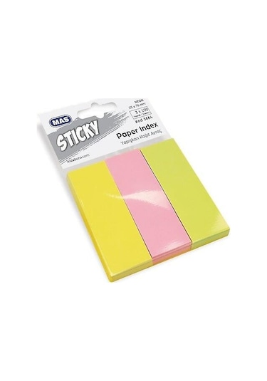 Mas Yapışkanlı Ayraç 25x76 100 SY 3 Renk Neon 3664