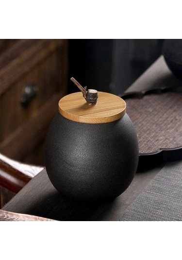 Pazly Seramik Çay Kutusu Kurutulmuş Meyve Depolama Tankı Kaba Çömlek Teneke Mühürlü Şişe Baharat Kavanoz Çay Caddy Hediyelik Diğer