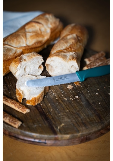 Solingen Yeşil Sebze Bıçağı Tırtıklı, 22 Cm, Paslanmaz Alman Çeliği, Ergonomik Sap Tekli -153 Yeşil