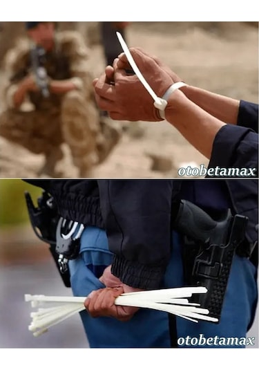 55Cm X 8Mm Plastik Kelepçe Tutuklama-Polis-Jandarma Kelepçesi