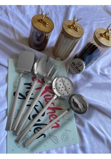 Kepçe Kevgir Servis Seti 5 Parça 18/0 Kalite