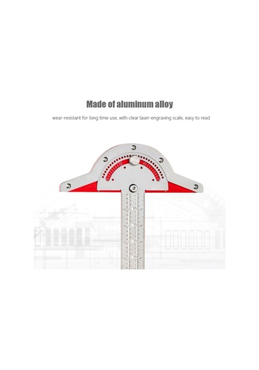 Konesam 20 İnç Metal Açı Çizgisi - Ahşap İşleri Ölçüm Aracı, 1mm Hassasiyetli Kenar Ölçer, Gümüş Renk