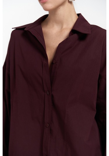 Phoebe Oversize Bordo Gömlek bordo