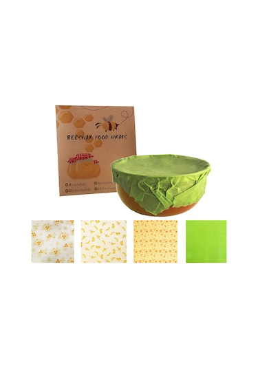 Qingmipy Ekolojik Balmumu Gıda Saklama Örtüleri, Yeniden Kullanılabilir Ve Yıkanabilir, Doğal Koruma Diğer