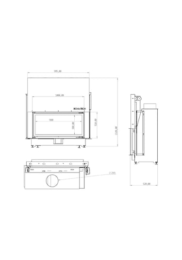 Echa Tech Asansörlü Çelik Şömine Haznesi Düz 100 X 51 D