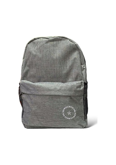 Su Geçirmez Kumaş Ortaokul Lise Unisex Okul Sırt Ve Seyahat Çantası - Gri