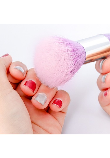 Qingmipy Fcs-x1 Yıldız Desenli Tırnak Toz Temizleme Fırçası - Yumuşak Fiber Saçlı, Zımpara Tozu Temizleyici, Mavi Yıldız Taşlı Manikür Aleti