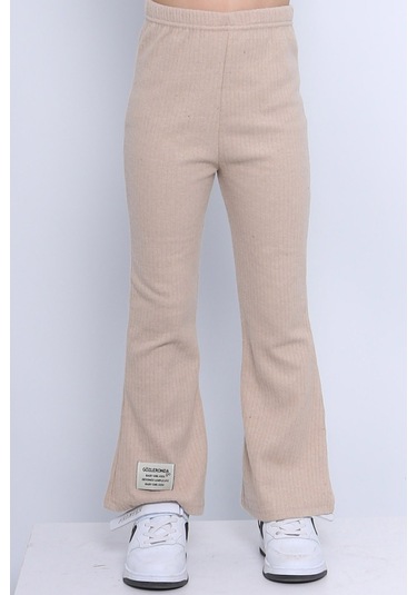 Kız Çocuk Triko Tayt İspanyol Paça D2 Bej