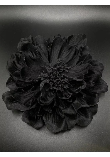 Amely Rid Kumaştan Büyük Çiçek Fiyonk Broş Tokalı 256858215 Siyah