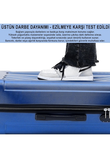 Anthony Jackson Ultra Hafif Abs Büyük Boy Valiz Trıon Saks Mavi