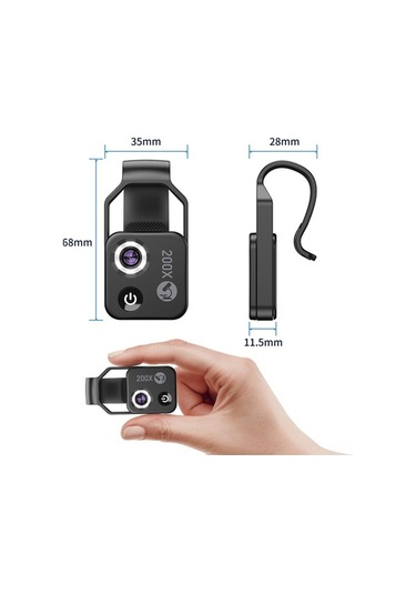 Novahub Taşınabilir 200x Mikroskop, 6 Led Işık, Usb Şarj, İos & Android Uyumlu, Kolay Kurulum, Hafif Tasarım