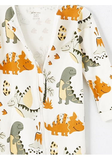 Lcw Bisiklet Yaka Uzun Kollu Erkek Bebek Fermuarlı Tulum 2'li Bej