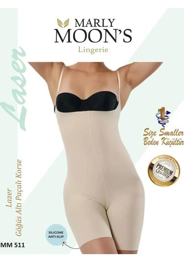 Hipatu Lazer Kesim Göğüs Altı Paçalı Korse Sıyah